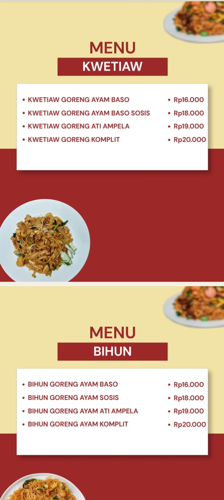 KWETIAW DAN BIHUN