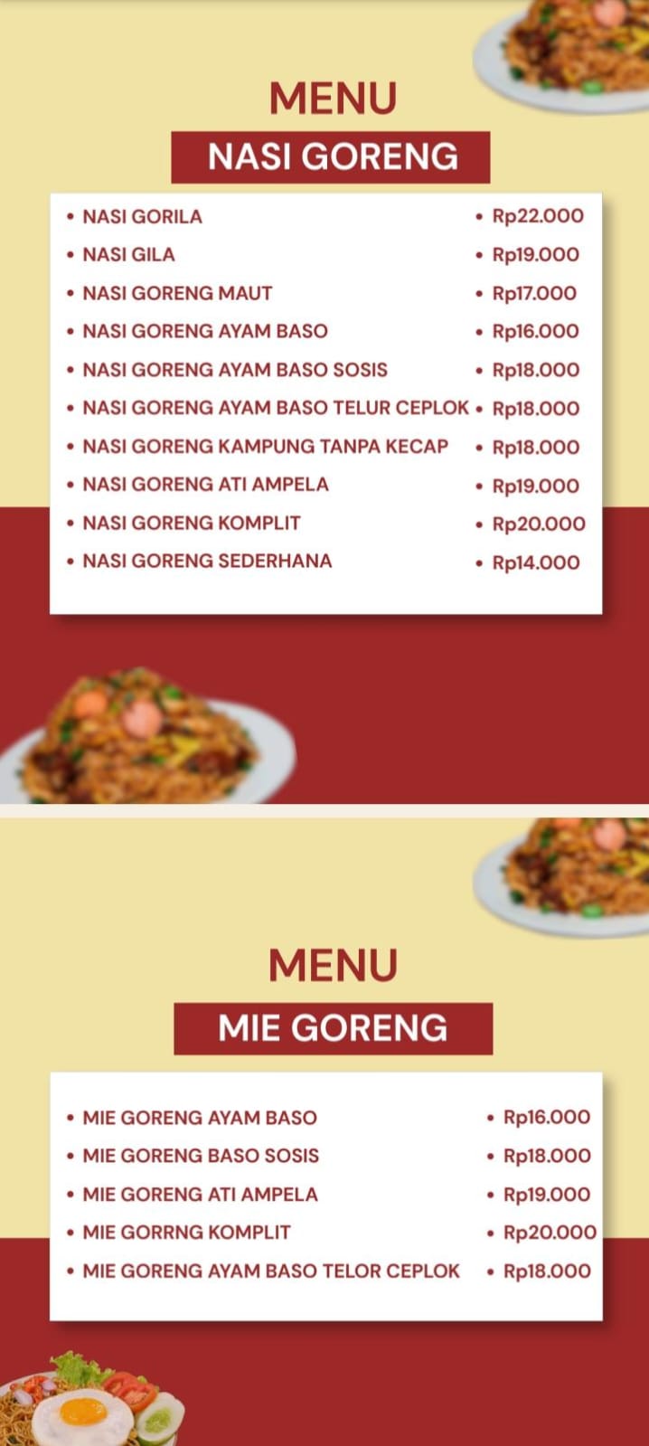 NASI GORENG DAN MIE GORENG